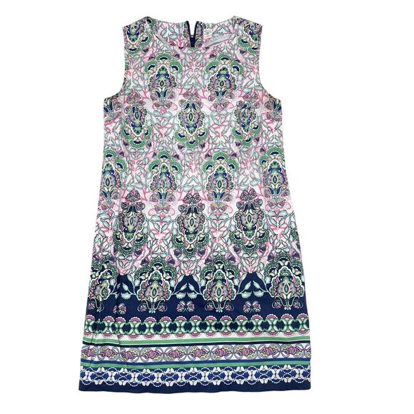 Artisan NY Dress Size 4 Multicolor Paisley Floral Sleeveless Shift Prep Cocktail - Picture 1 of 8